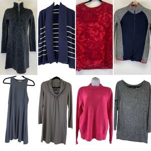 Athleta Clothes Lot Of 8 Sweater Dresses Zip Jacket Cardigan Top Womens XS Small